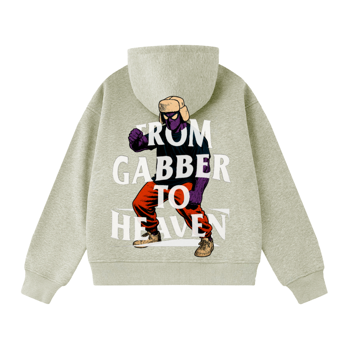 Sweat-shirt oversize unisexe GABBER TO HEAVEN UPCORE V1