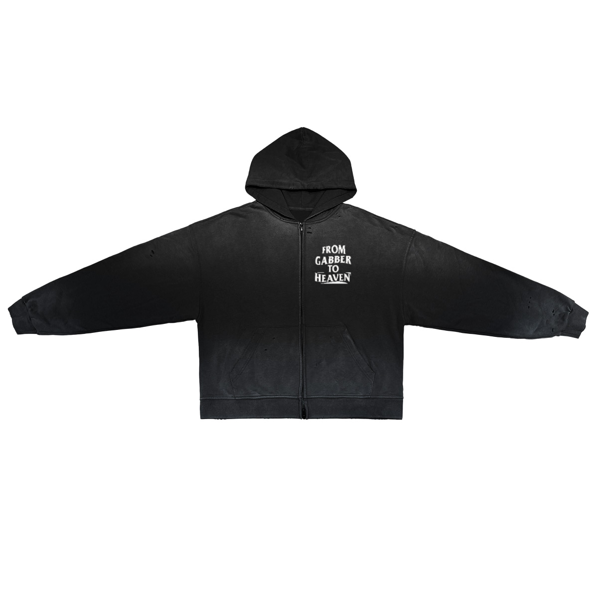 Sweat-shirt zippé unisexe GABBER TO HEAVEN LOWCORE V2
