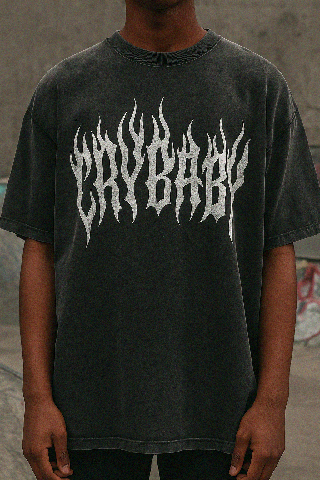 T-shirt oversize délavé et doux CRYBABY
