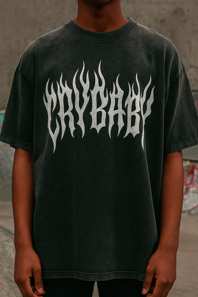 T-shirt oversize délavé et doux CRYBABY
