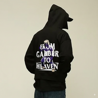 Sweat-shirt oversize unisexe GABBER TO HEAVEN UPCORE V2