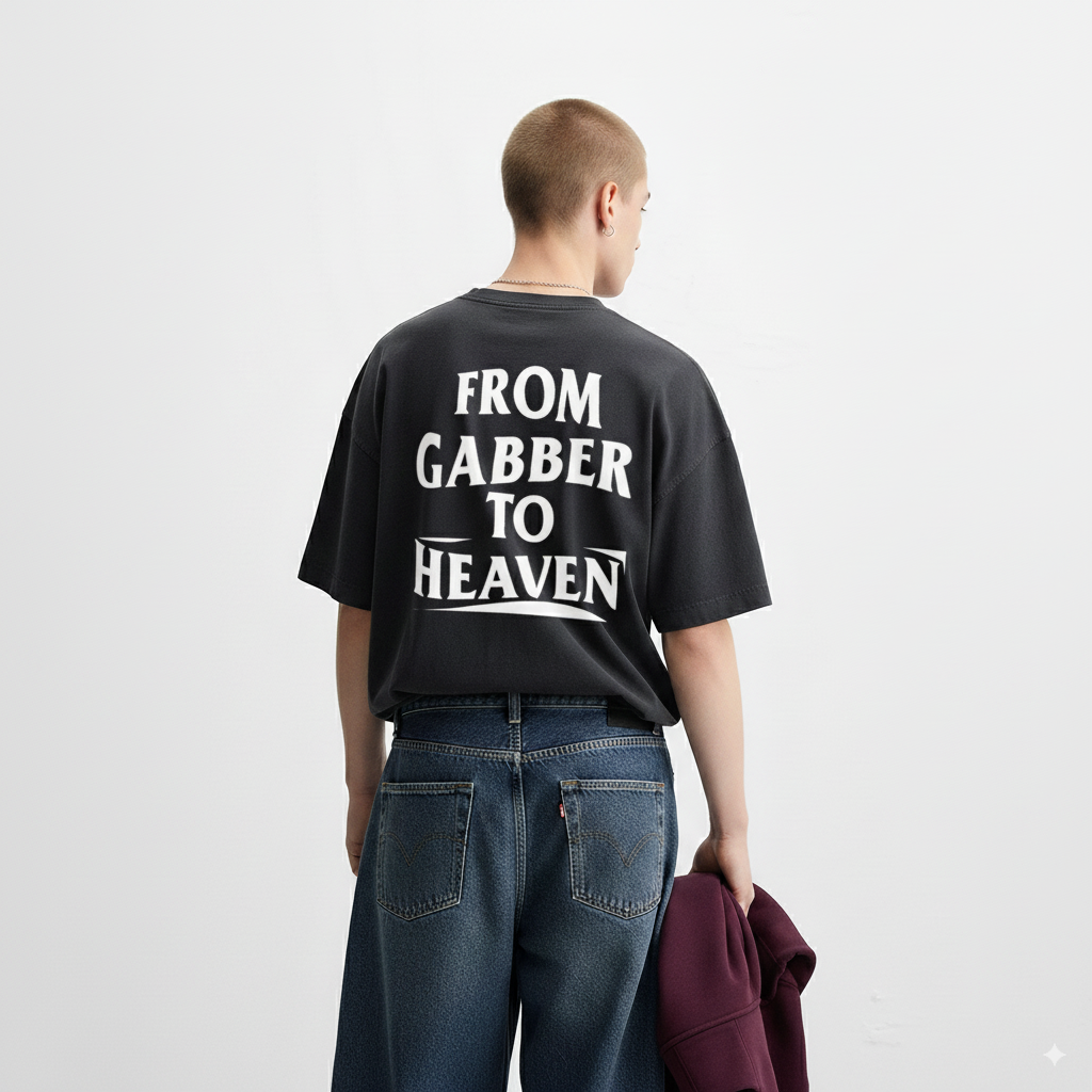 T-shirt unisexe oversize basique « GABBER TO HEAVEN »